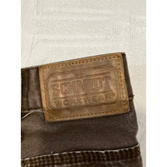 Schmidt Workwear Brown Cargo Carpenter Work Jeans Mens 40x30 - Picture 3 of 5